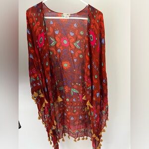 Floral Tassel Cardigan - Multicolor
